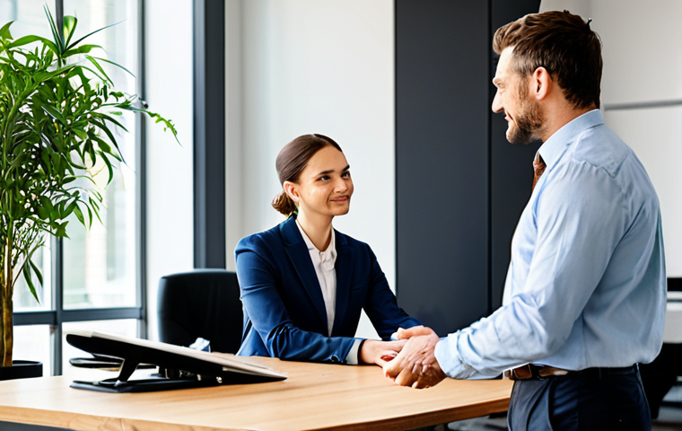 Empathetic Leadership**
"A professional manager in a well-lit office, actively listening to a team member who is fully clothed in business casual attire. The scene depicts a supportive conversation with eye contact and positive body language. Background includes a modern office setting with plants and natural light. Perfect anatomy, correct proportions, natural pose, well-formed hands, proper finger count, safe for work, appropriate content, fully clothed, professional, modest, family-friendly."
**